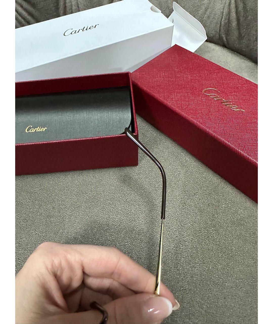 CARTIER Коричневые солнцезащитные очки, фото 5