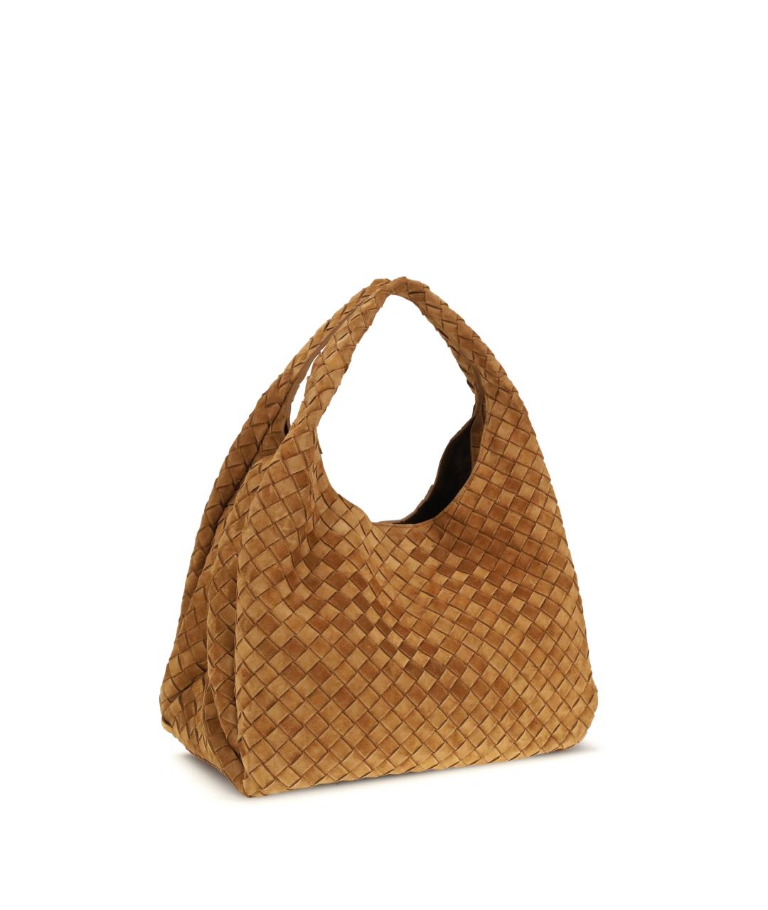 BOTTEGA VENETA Коричневая замшевая сумка тоут, фото 2