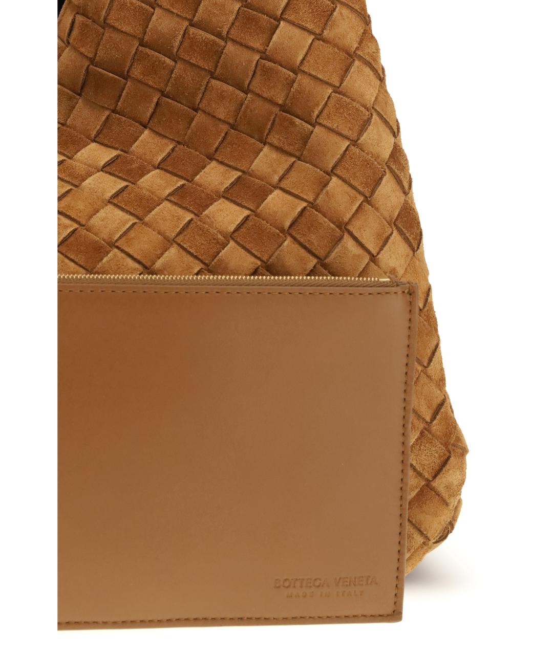 BOTTEGA VENETA Коричневая замшевая сумка тоут, фото 4