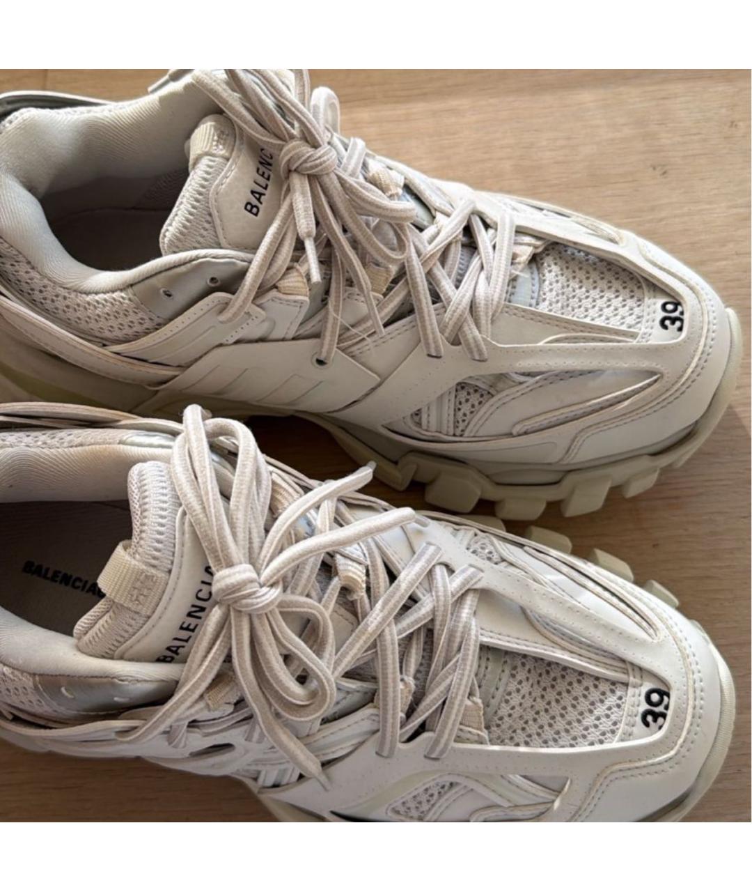 BALENCIAGA Бежевые кожаные кроссовки, фото 3
