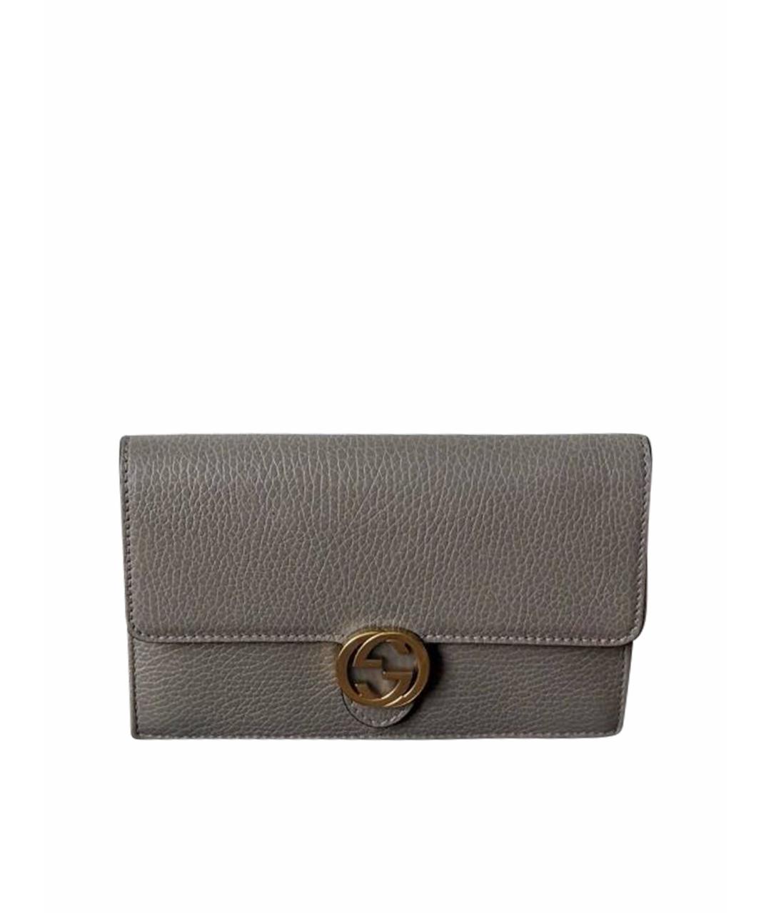 GUCCI Серая кожаная сумка через плечо, фото 1