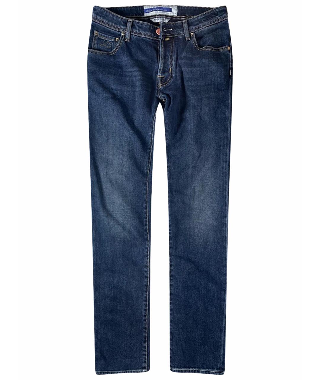 JACOB COHEN Темно-синие хлопковые прямые джинсы, фото 1