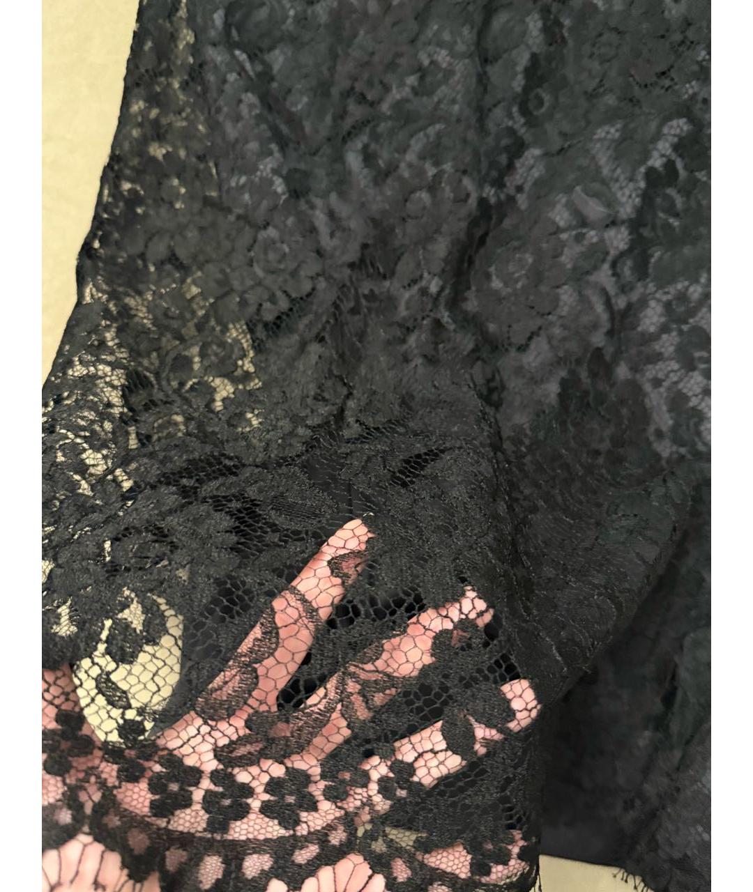 DOLCE&GABBANA Черная кружевная юбка миди, фото 4
