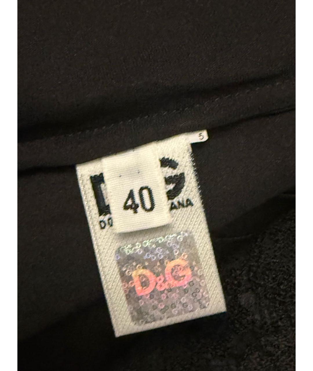 DOLCE&GABBANA Черная кружевная юбка миди, фото 6