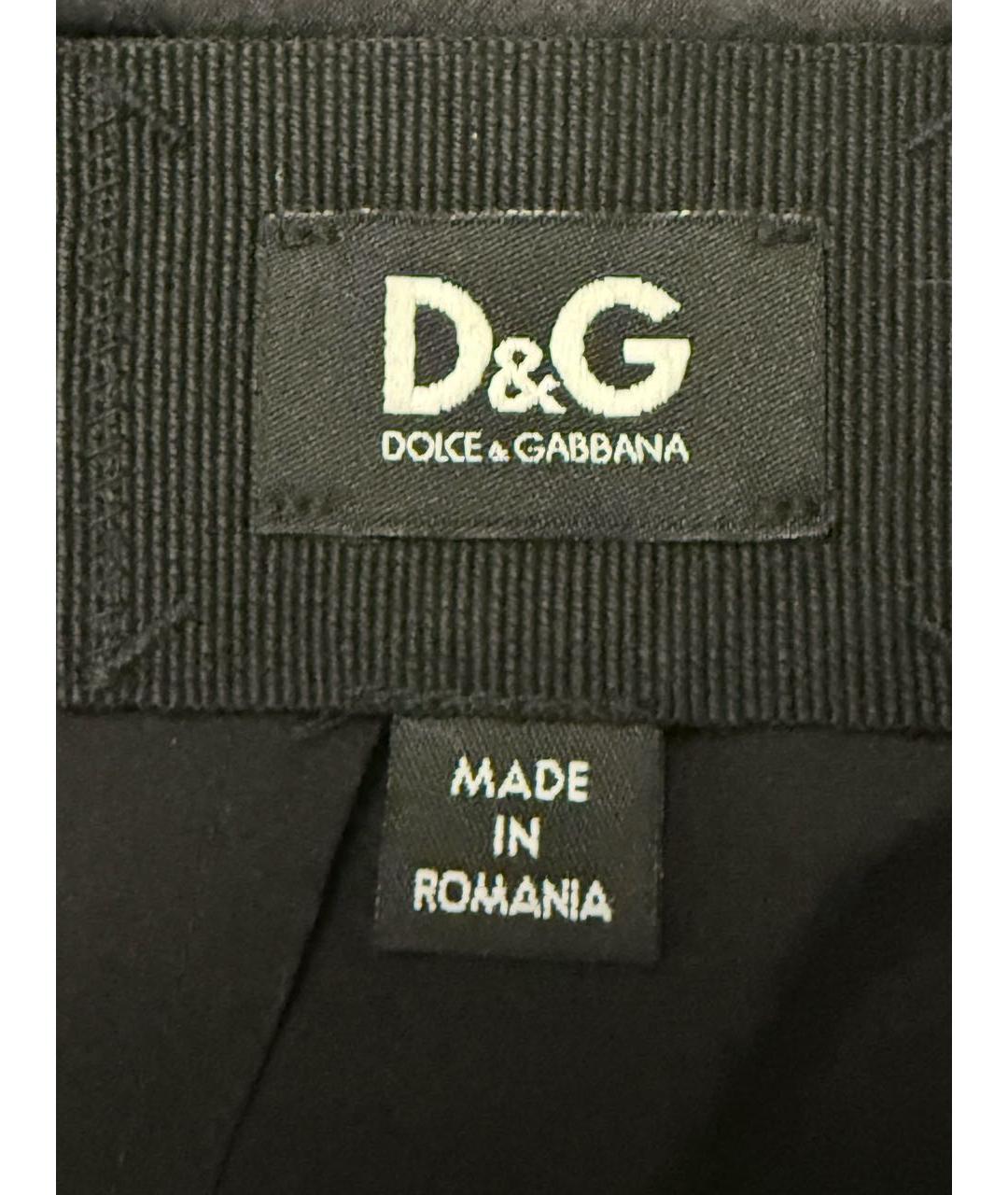 DOLCE&GABBANA Черная кружевная юбка миди, фото 5