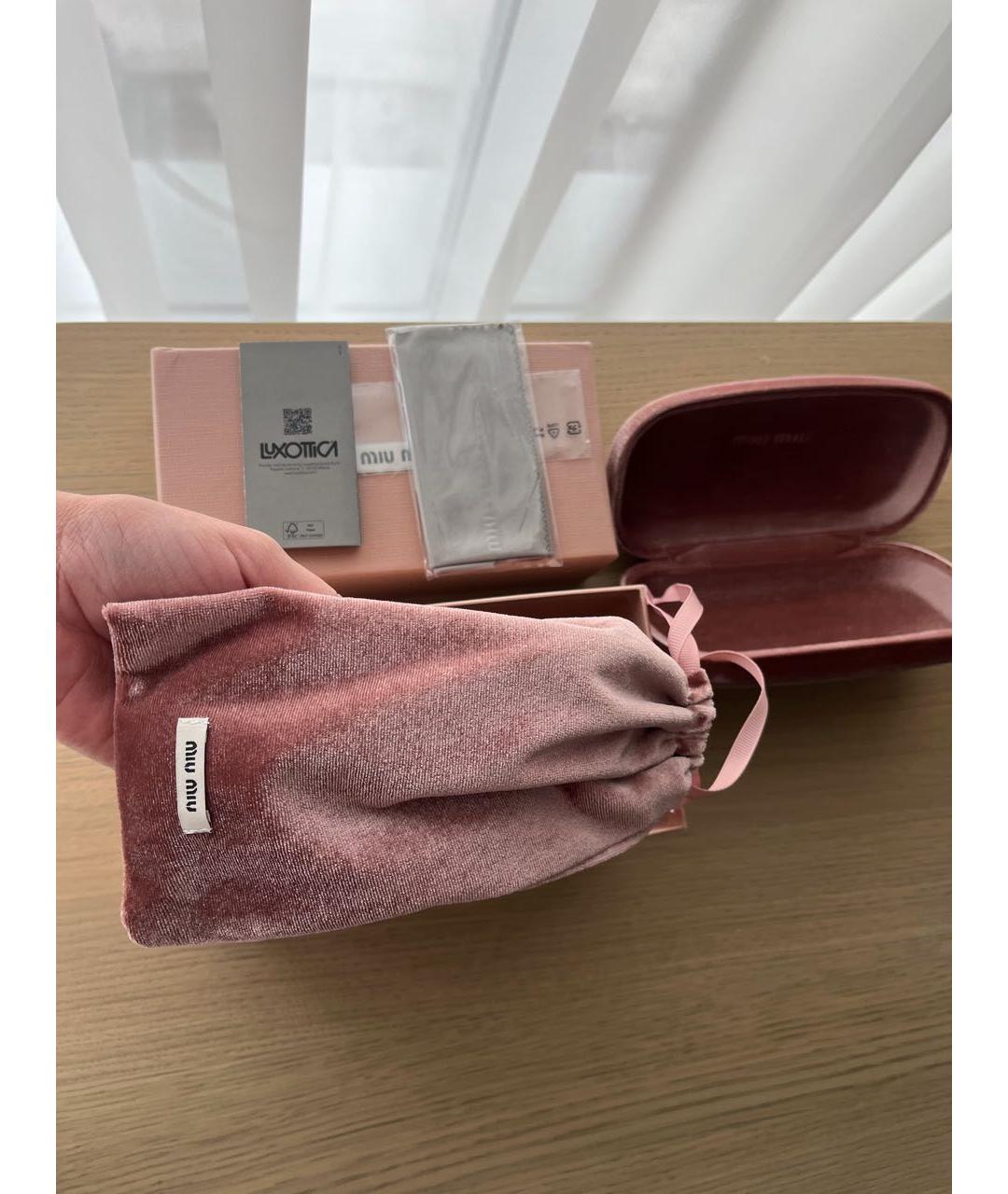 MIU MIU Золотые металлические солнцезащитные очки, фото 5