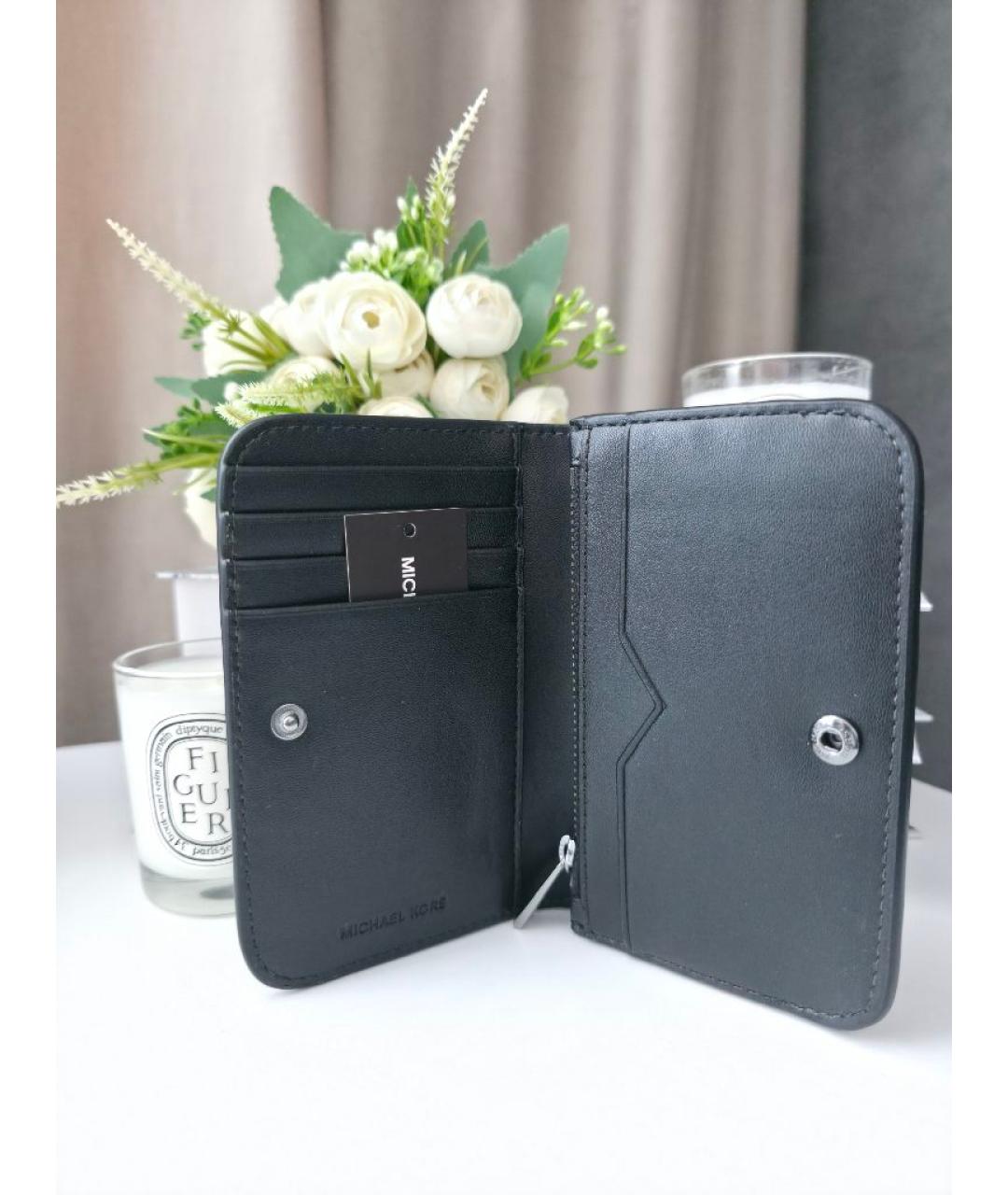 MICHAEL KORS Черный кожаный кошелек, фото 4