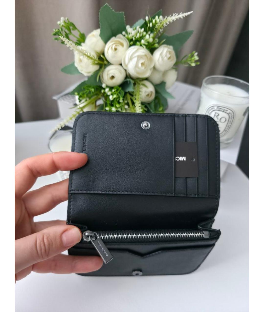 MICHAEL KORS Черный кожаный кошелек, фото 6