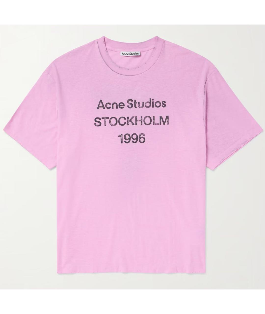 ACNE STUDIOS Розовая хлопковая футболка, фото 7