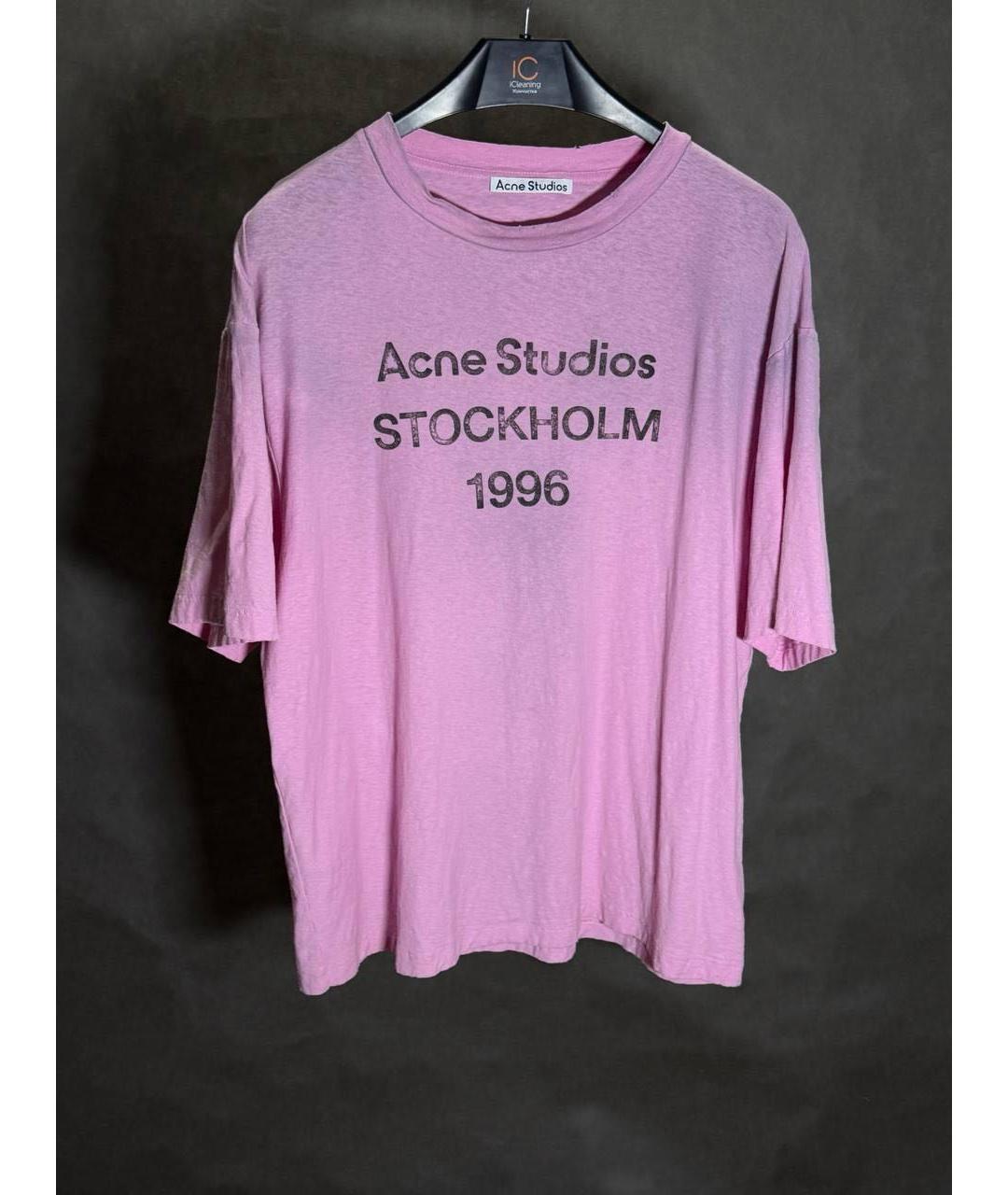 ACNE STUDIOS Розовая хлопковая футболка, фото 2