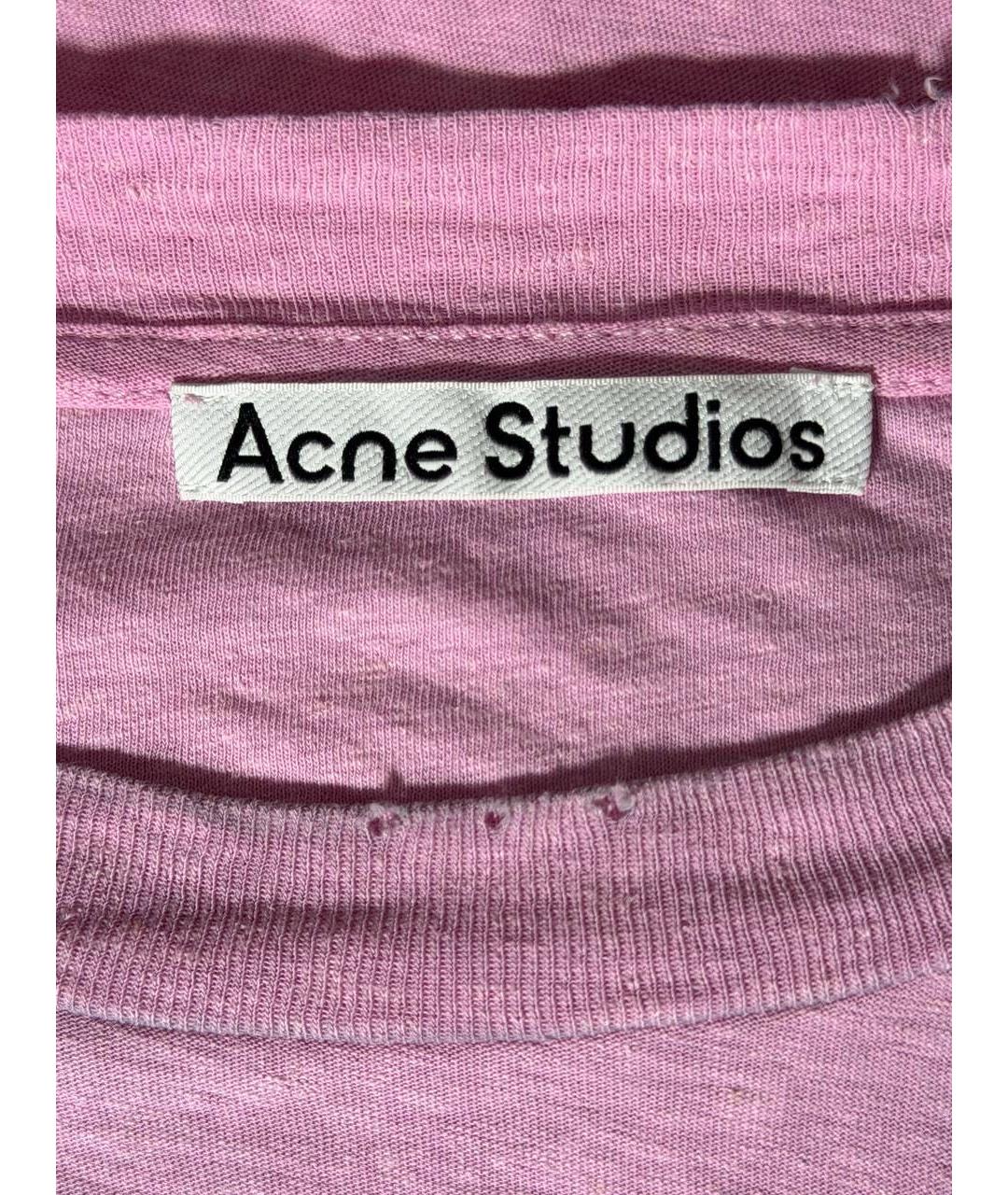 ACNE STUDIOS Розовая хлопковая футболка, фото 5