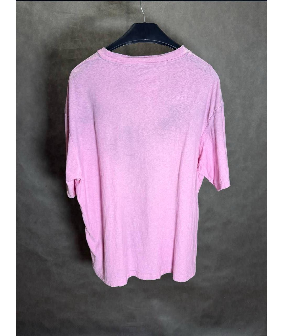 ACNE STUDIOS Розовая хлопковая футболка, фото 3