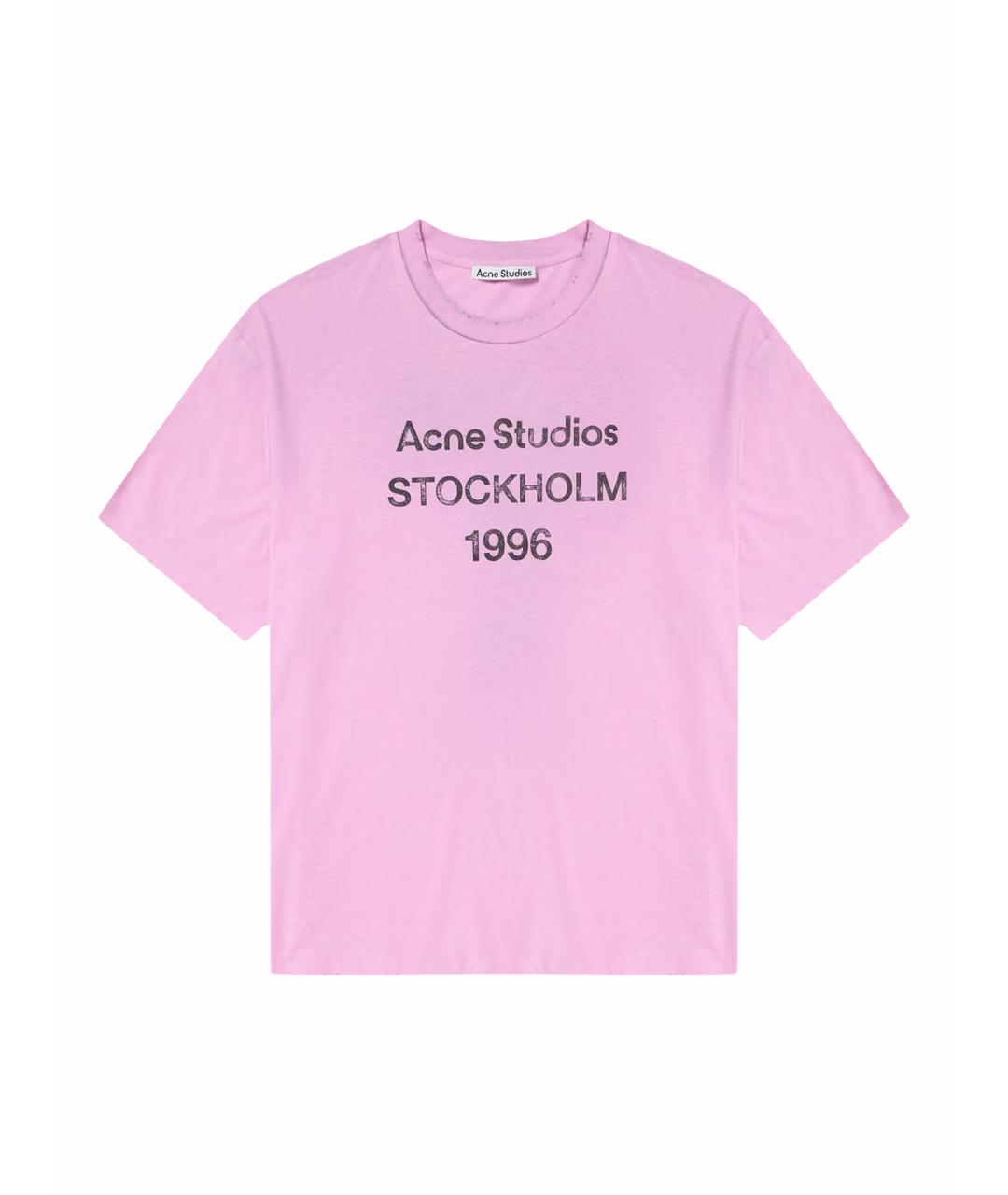 ACNE STUDIOS Розовая хлопковая футболка, фото 1
