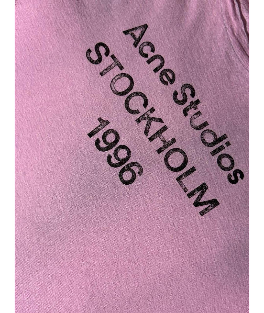 ACNE STUDIOS Розовая хлопковая футболка, фото 4