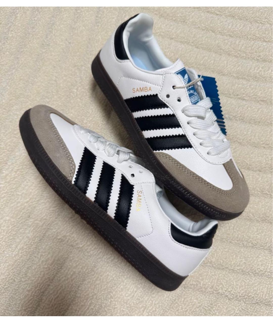 ADIDAS Белые кожаные кеды, фото 2