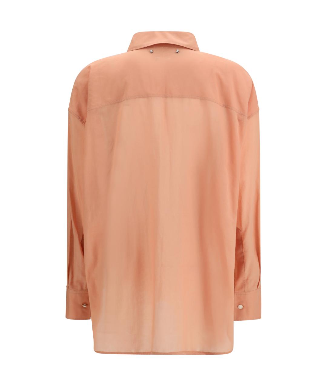 GOLDEN GOOSE DELUXE BRAND Коралловая хлопковая рубашка, фото 2