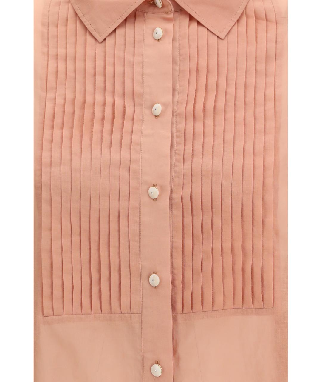 GOLDEN GOOSE DELUXE BRAND Коралловая хлопковая рубашка, фото 3