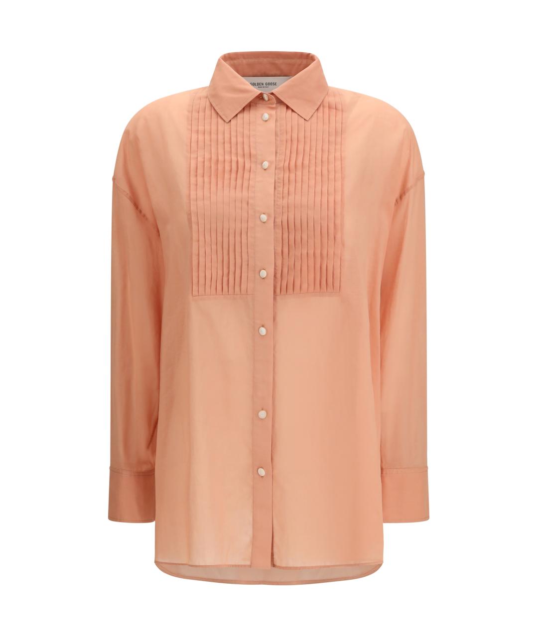 GOLDEN GOOSE DELUXE BRAND Коралловая хлопковая рубашка, фото 1