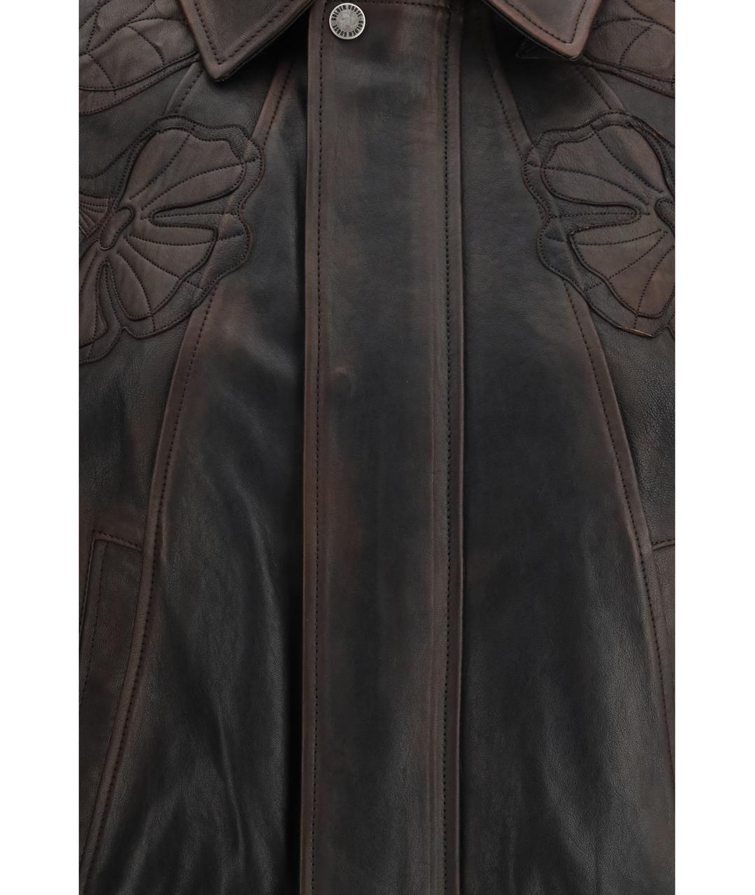 GOLDEN GOOSE DELUXE BRAND Коричневая кожаная куртка, фото 3