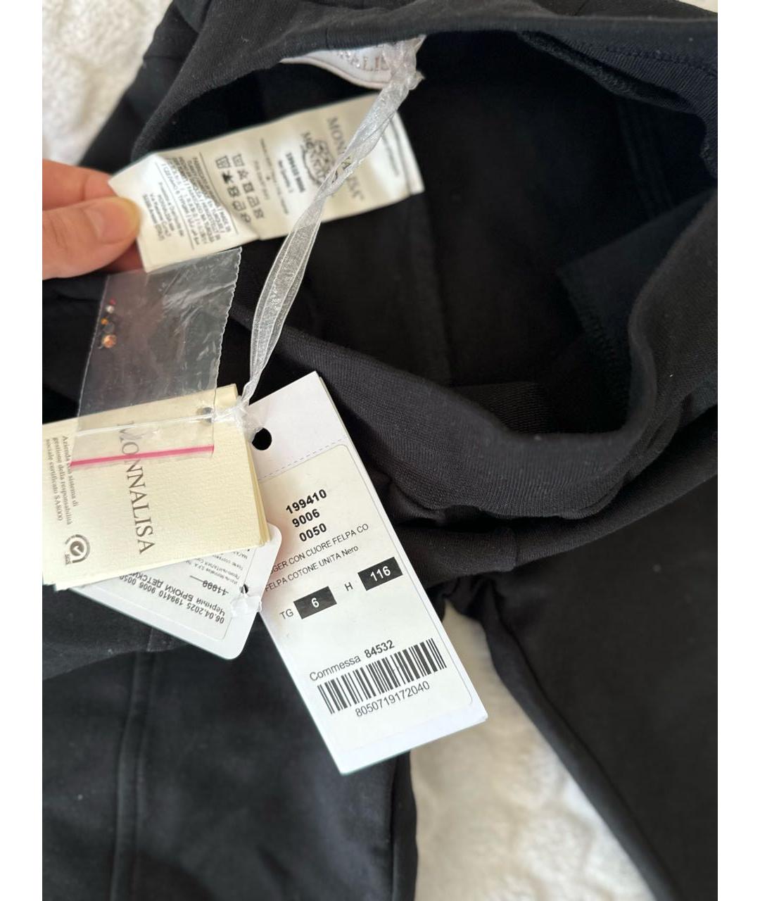 MONNALISA Черные хлопковые брюки и шорты, фото 3