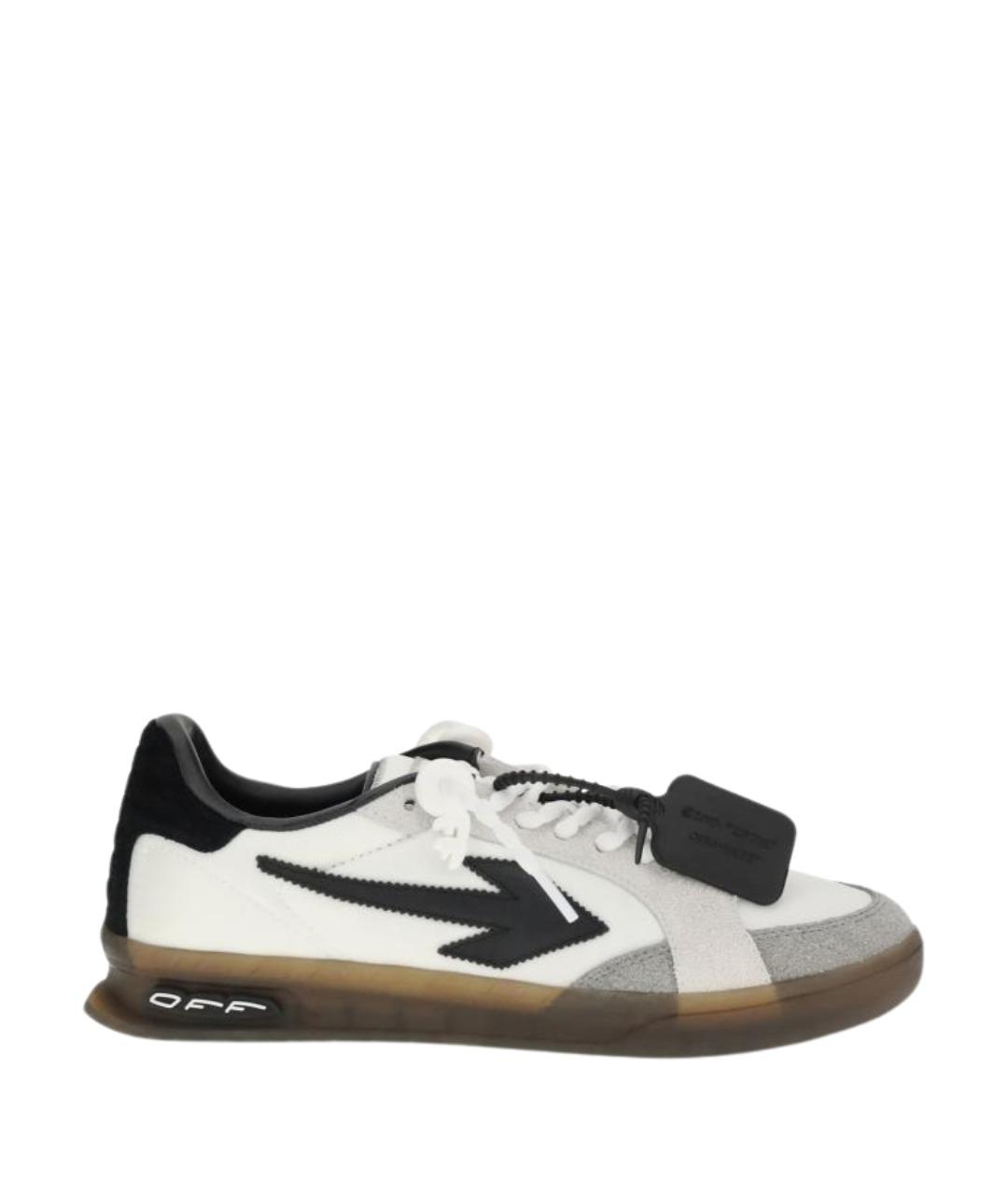 OFF-WHITE Белые кожаные низкие кроссовки / кеды, фото 1