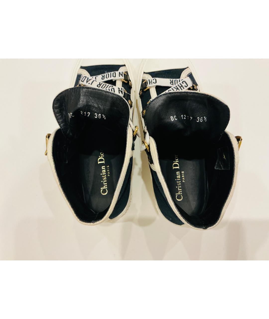 CHRISTIAN DIOR Черные текстильные кеды, фото 3