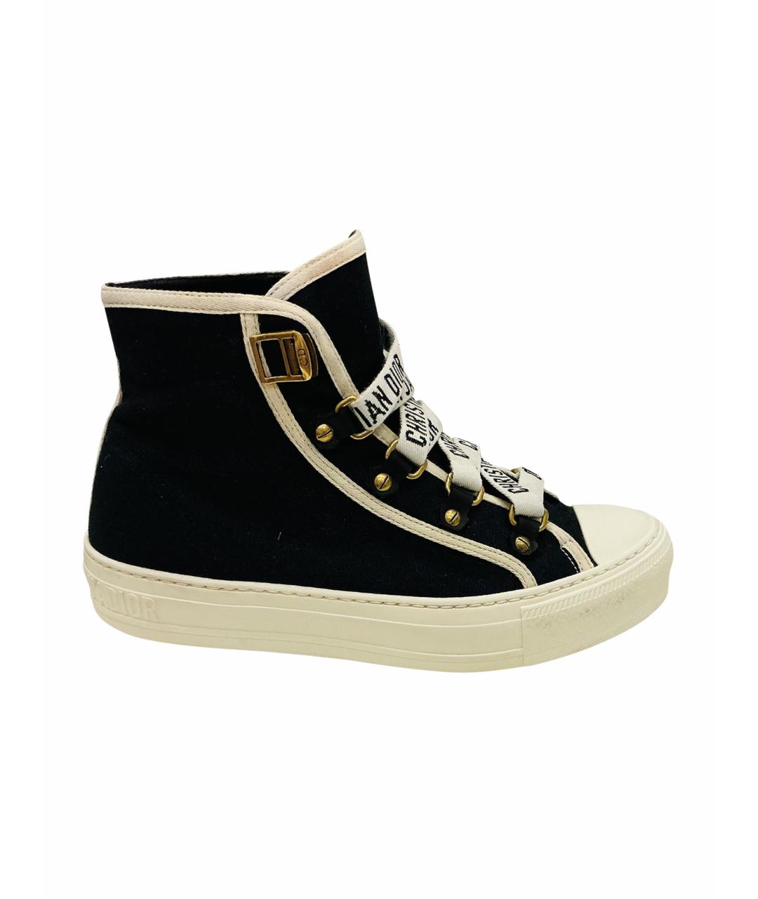CHRISTIAN DIOR Черные текстильные кеды, фото 1