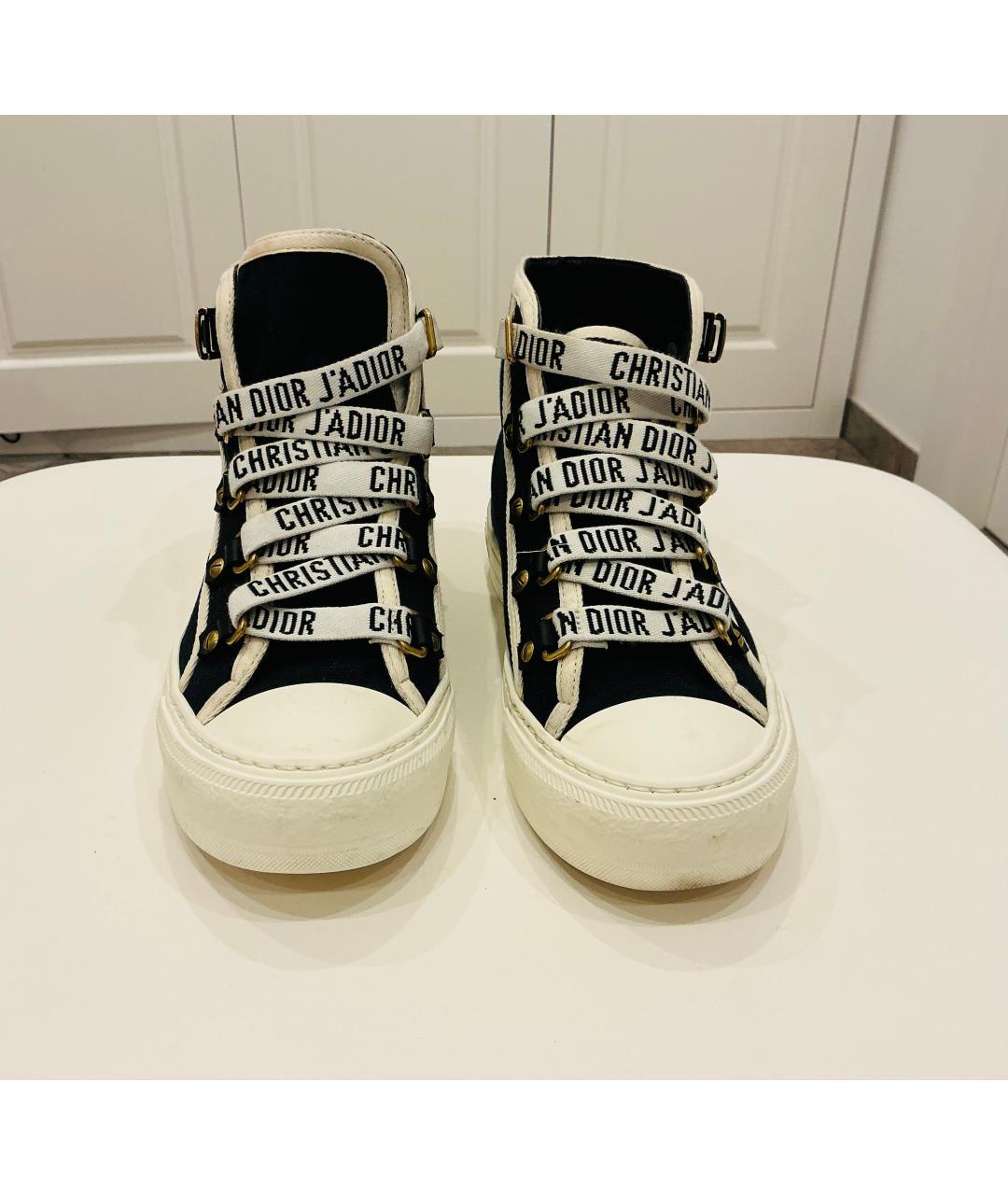 CHRISTIAN DIOR Черные текстильные кеды, фото 4