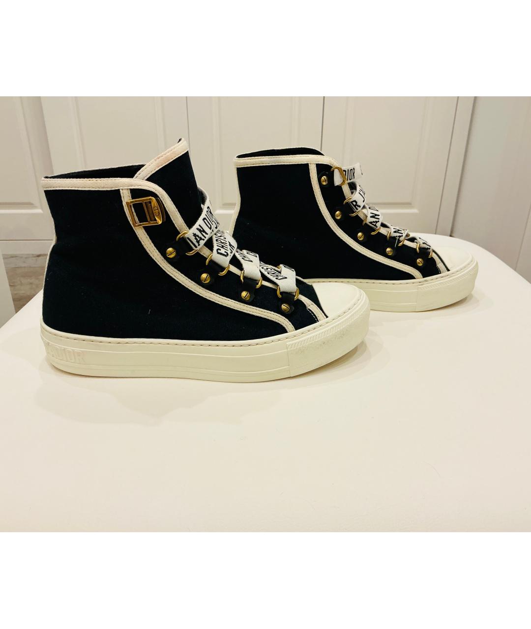 CHRISTIAN DIOR Черные текстильные кеды, фото 10