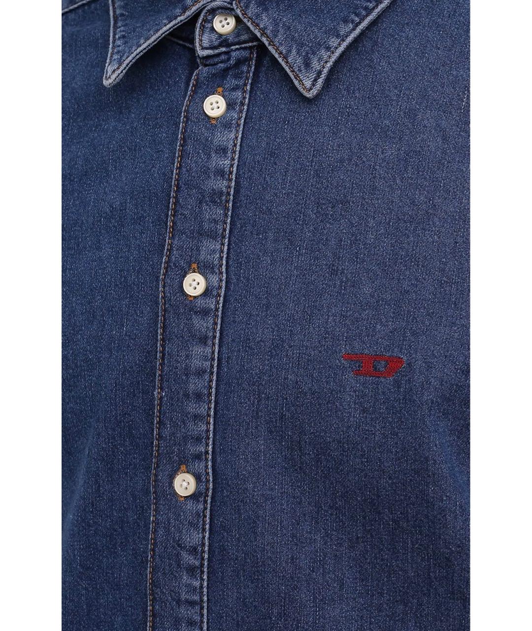 DIESEL Синяя хлопковая кэжуал рубашка, фото 3
