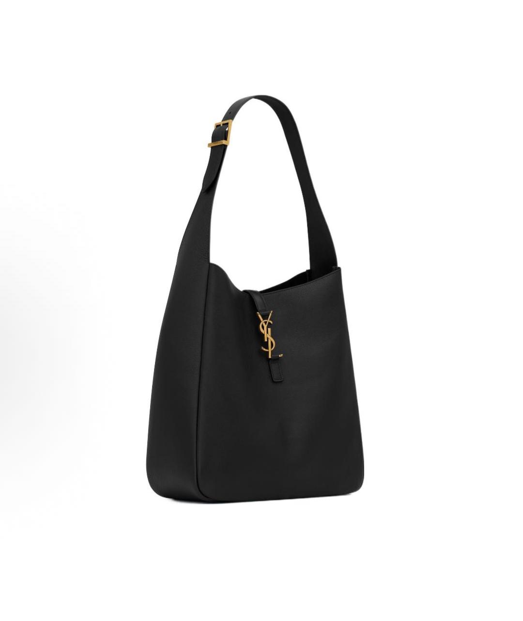 SAINT LAURENT Черная кожаная сумка тоут, фото 2