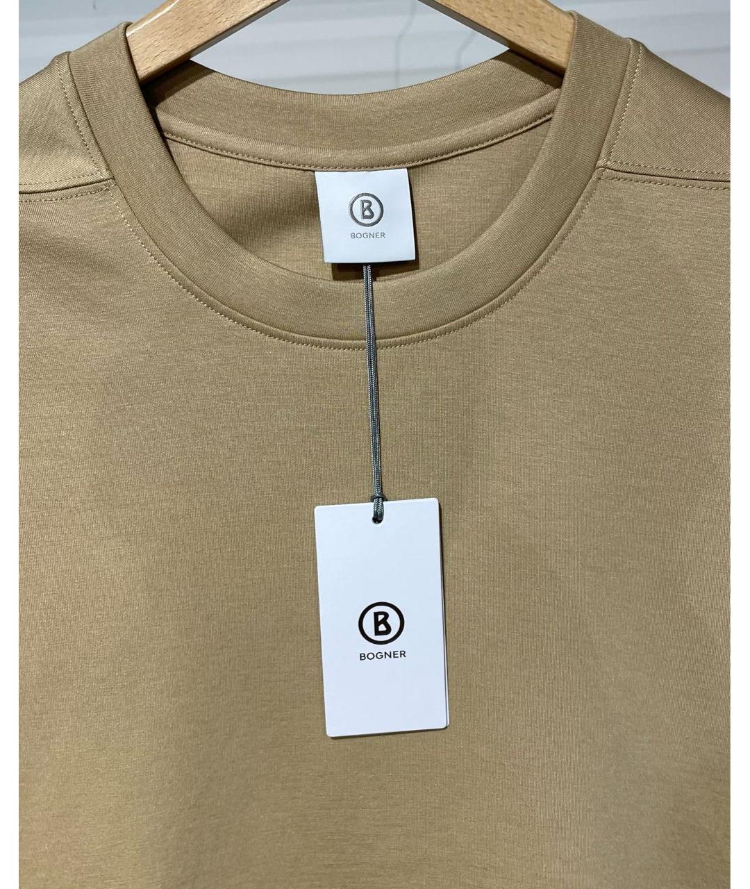 BOGNER Бежевая хлопковая футболка, фото 3