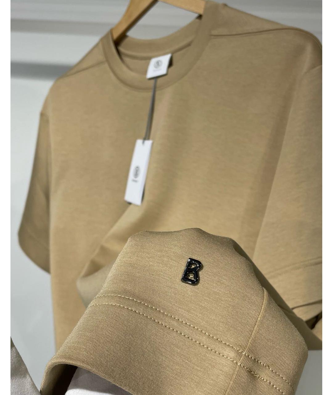 BOGNER Бежевая хлопковая футболка, фото 4