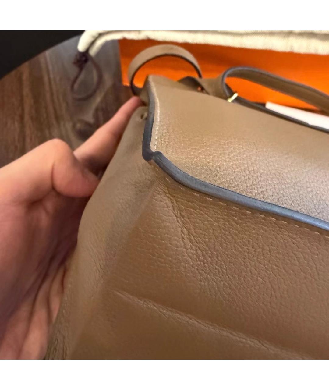 HERMES Коричневая кожаная сумка через плечо, фото 9