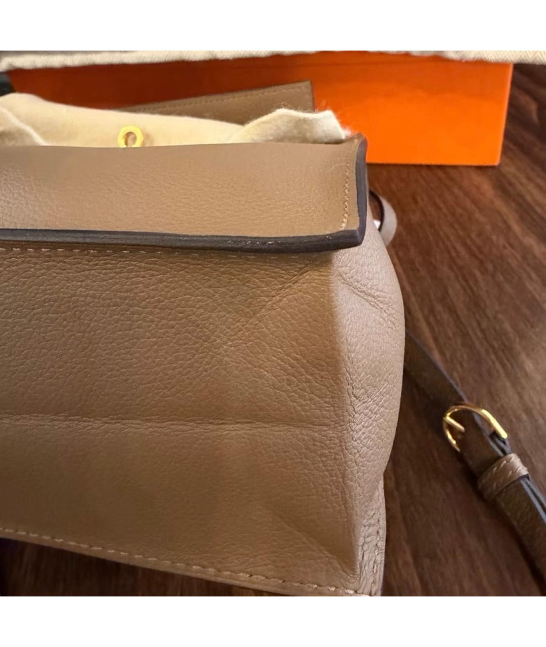 HERMES Коричневая кожаная сумка через плечо, фото 7