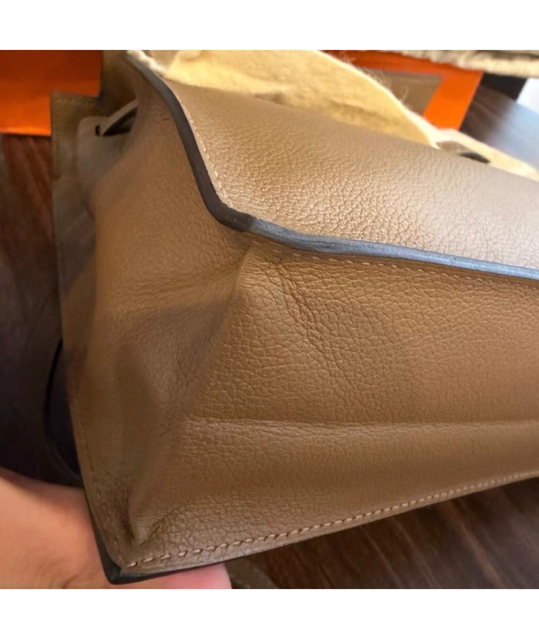 HERMES Коричневая кожаная сумка через плечо, фото 8