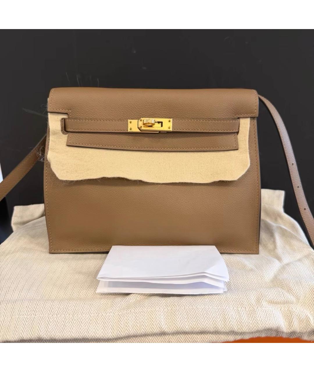 HERMES Коричневая кожаная сумка через плечо, фото 2