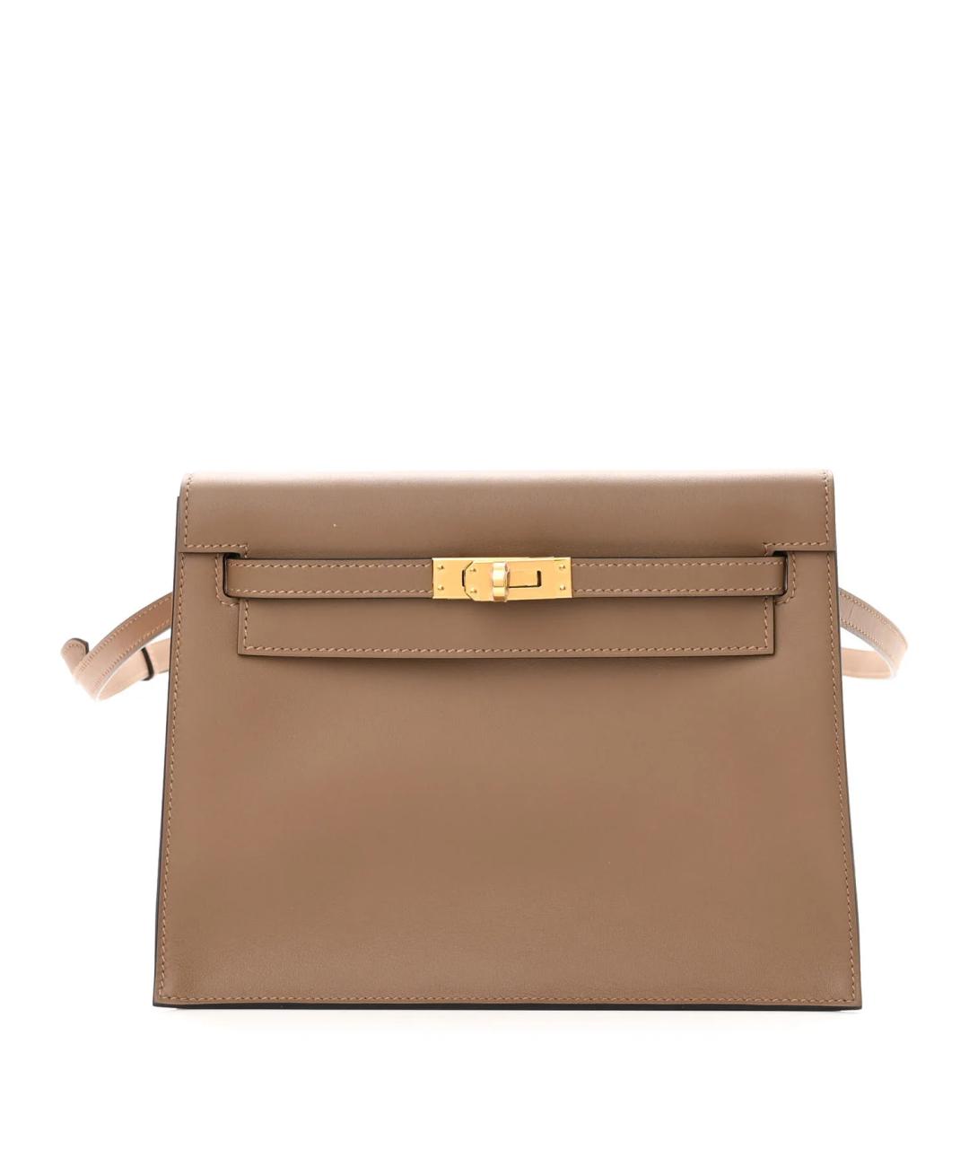 HERMES Коричневая кожаная сумка через плечо, фото 10