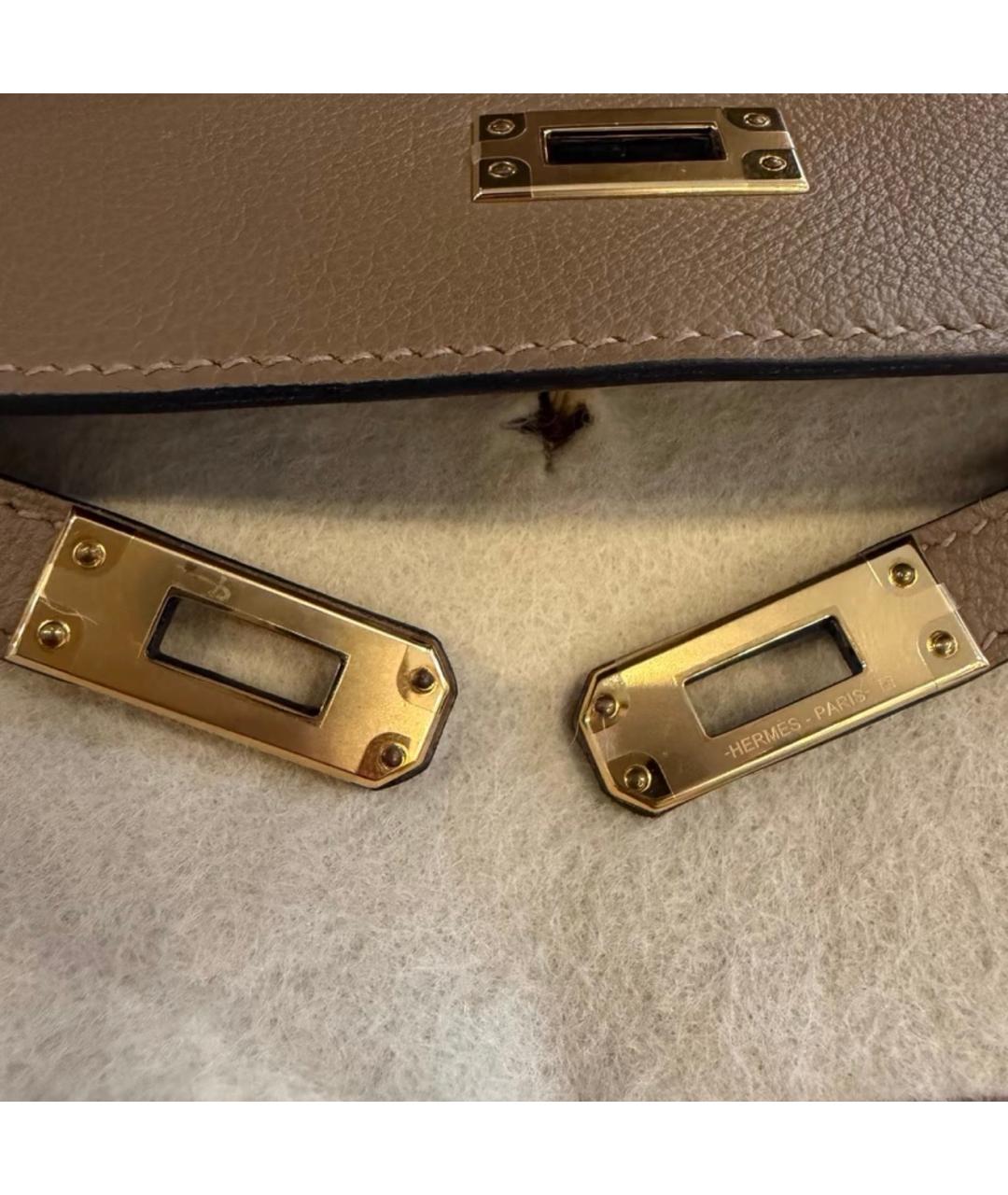 HERMES Коричневая кожаная сумка через плечо, фото 3