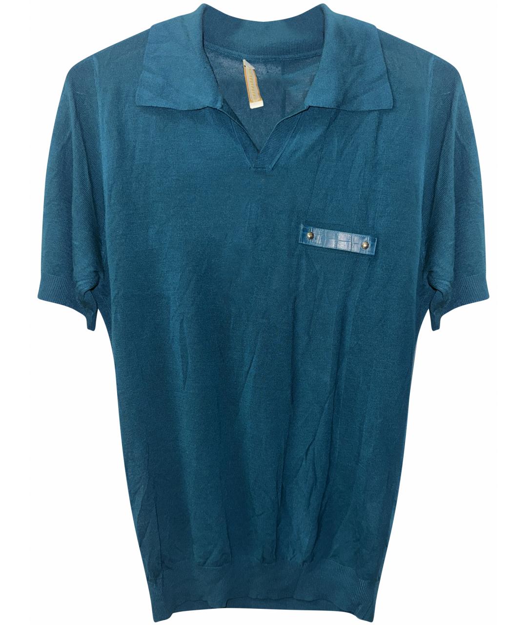 ZILLI Бирюзовое хлопковое поло с коротким рукавом, фото 1