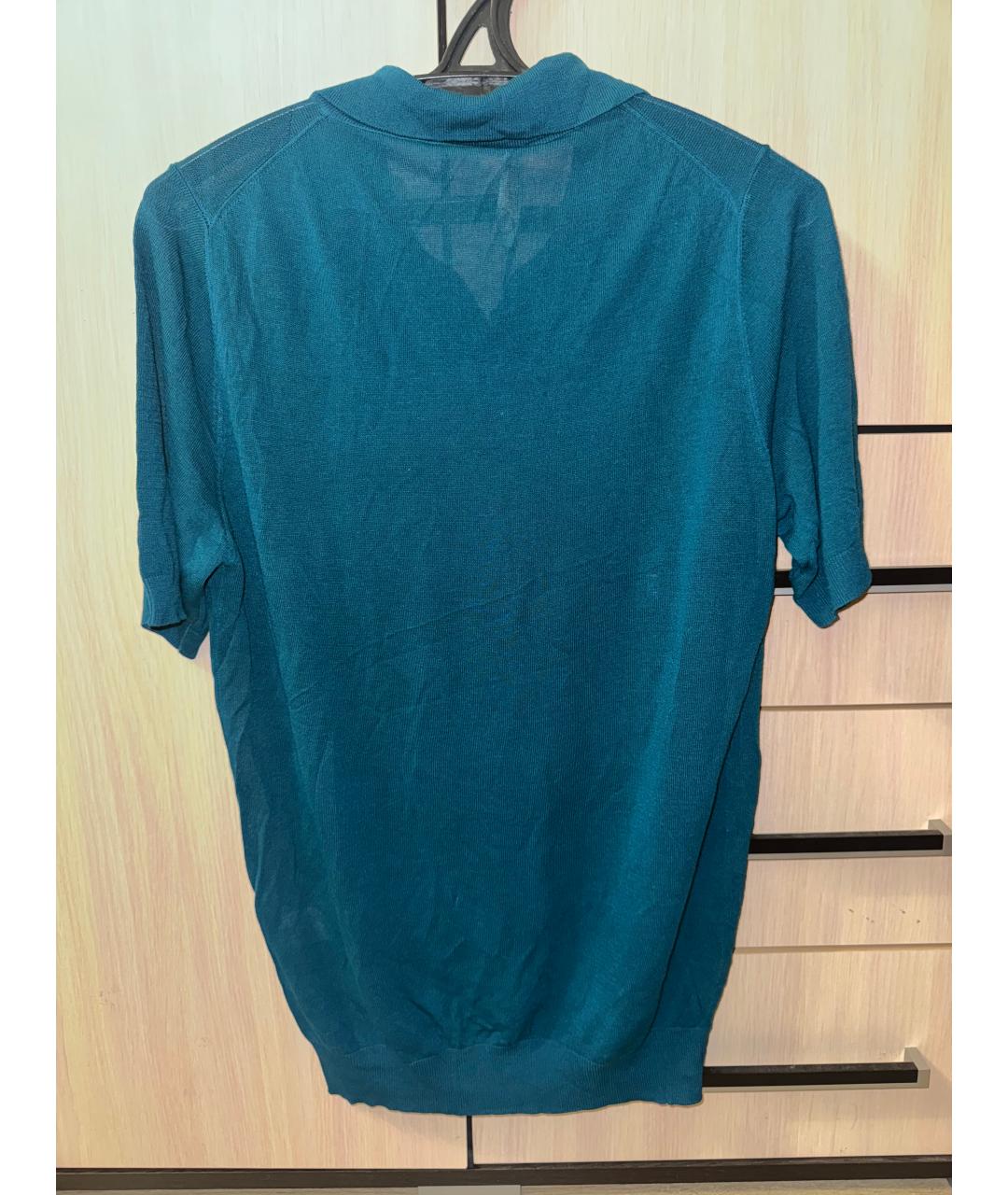 ZILLI Бирюзовое хлопковое поло с коротким рукавом, фото 2