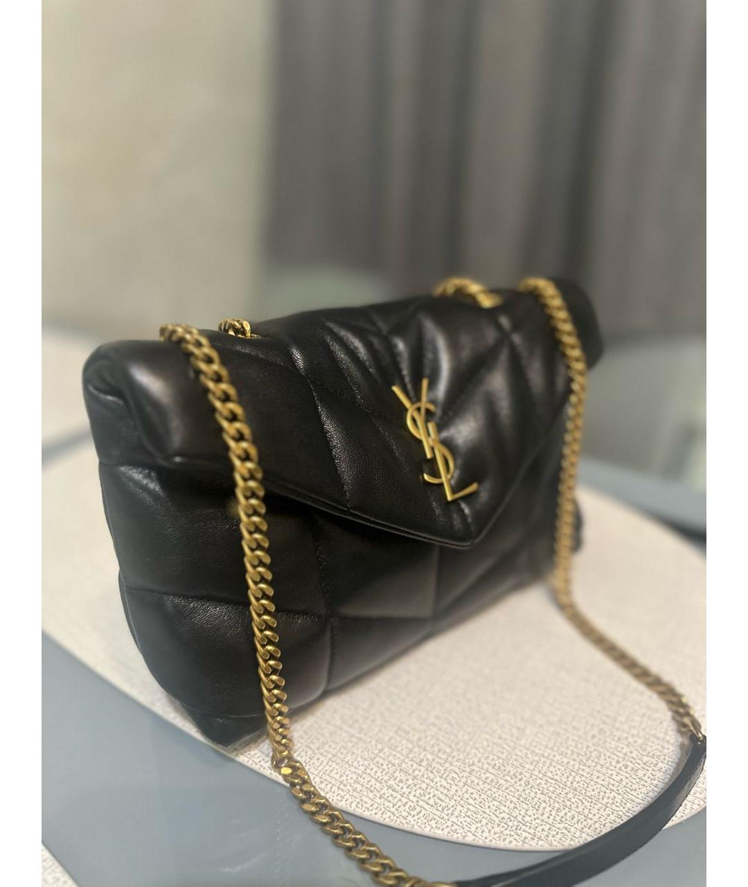 SAINT LAURENT Черная кожаная сумка через плечо, фото 2