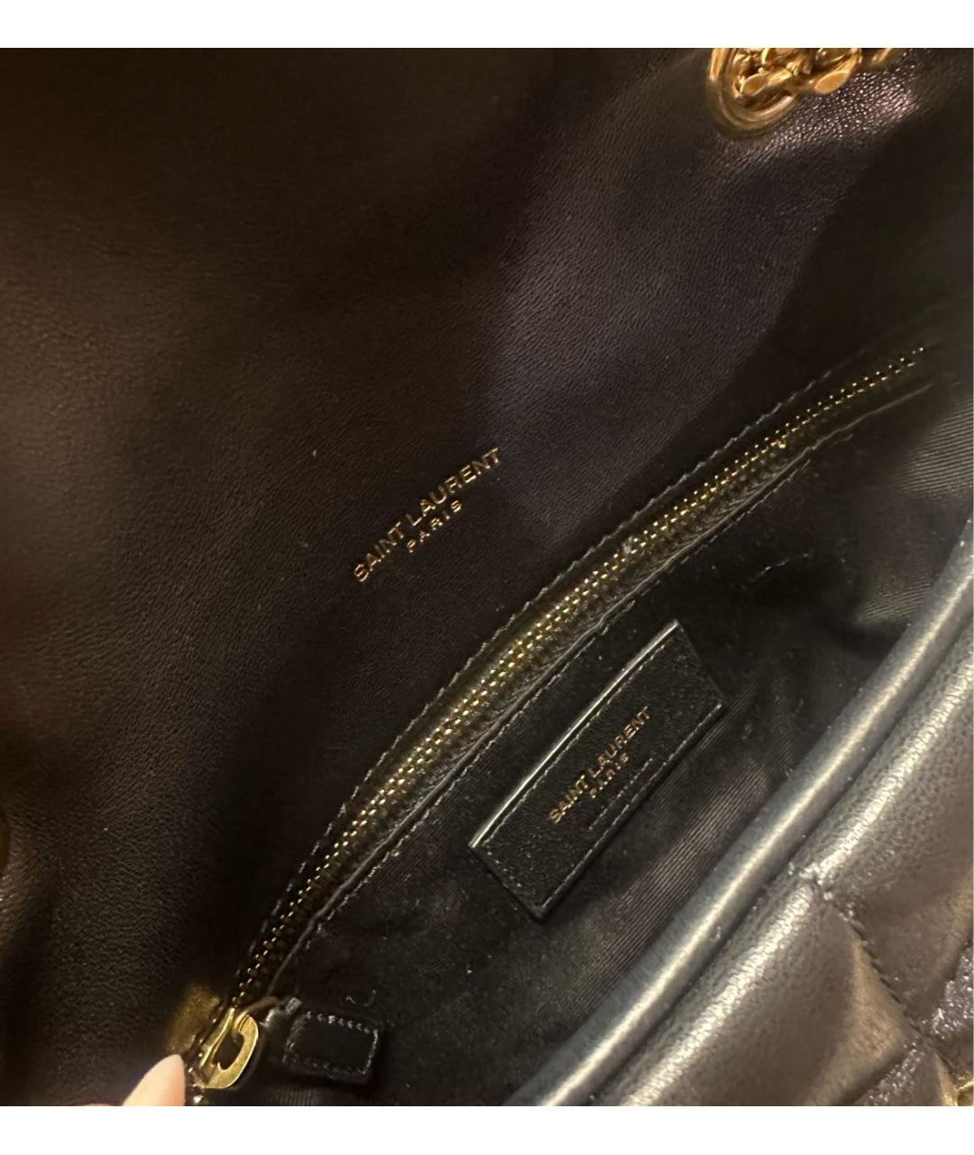 SAINT LAURENT Черная кожаная сумка через плечо, фото 4