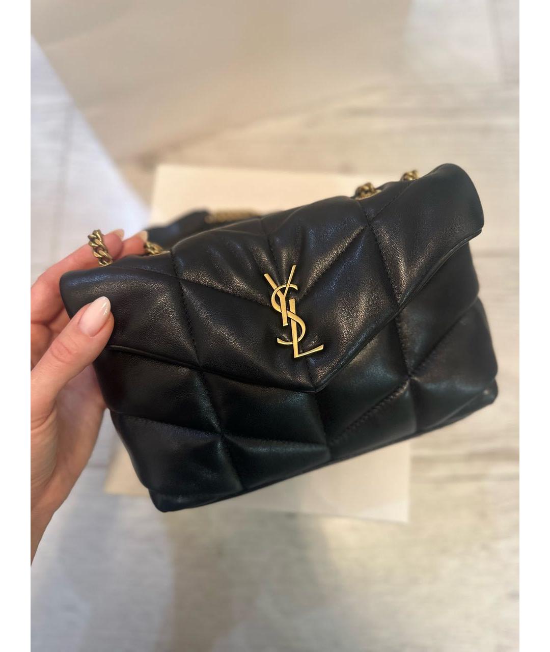 SAINT LAURENT Черная кожаная сумка через плечо, фото 6