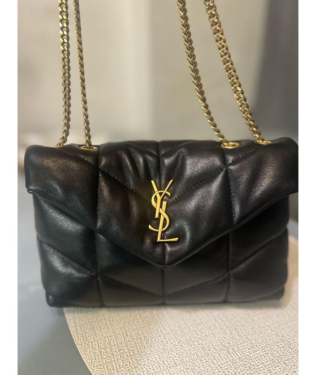 SAINT LAURENT Черная кожаная сумка через плечо, фото 8