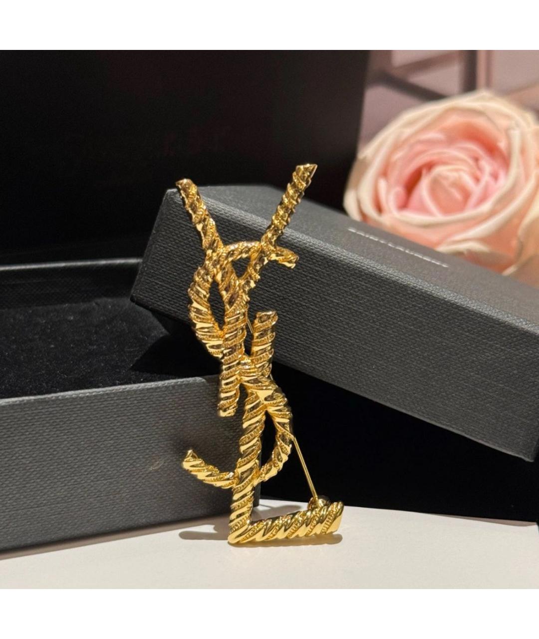 SAINT LAURENT Золотая металлическая булавка / брошь, фото 4