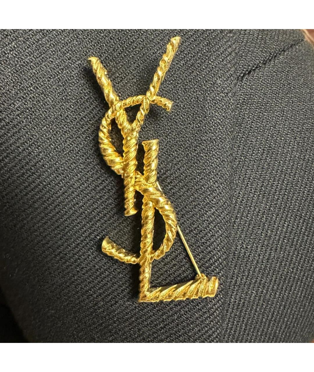 SAINT LAURENT Золотая металлическая булавка / брошь, фото 3