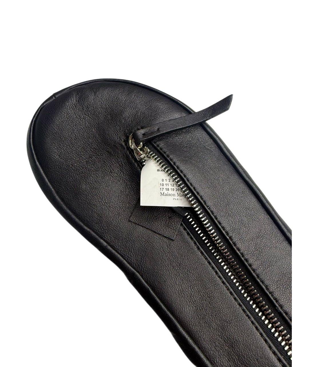 MAISON MARGIELA Черная кожаная сумка через плечо, фото 3