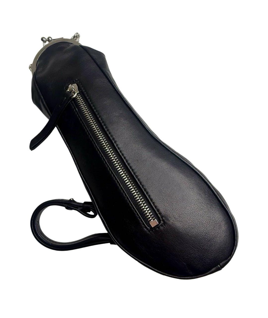 MAISON MARGIELA Черная кожаная сумка через плечо, фото 6