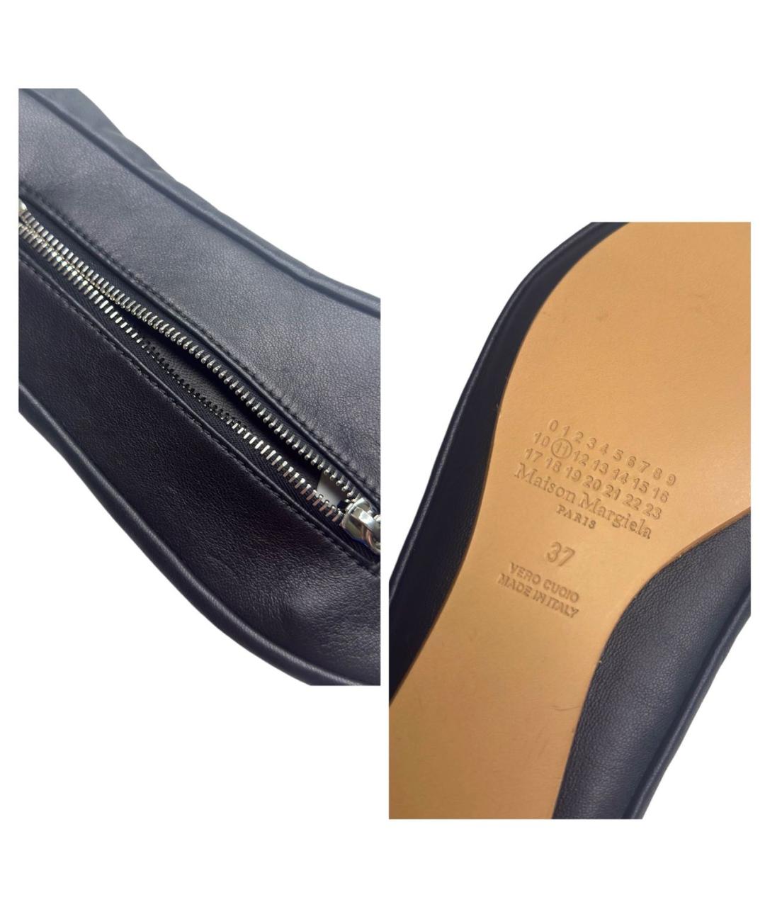 MAISON MARGIELA Черная кожаная сумка через плечо, фото 5